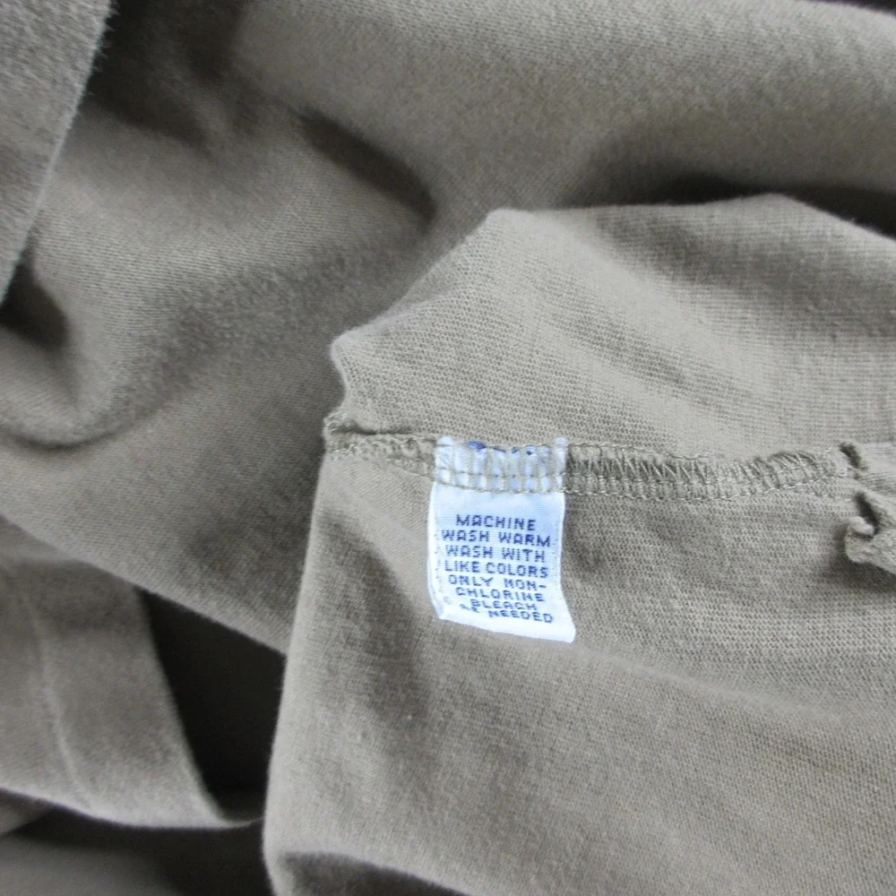 VINTAGE Polo Ralph Lauren Shirt Mens 2XL Beige Long Sleeve Cotton Turtleneck 90s